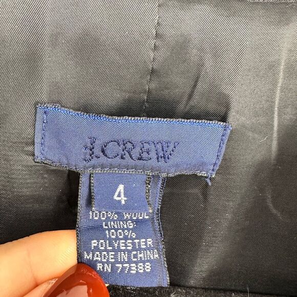 J. Crew Womens Blazer Wool Size 4 Super 120s Black Classic - Picture 4 of 9